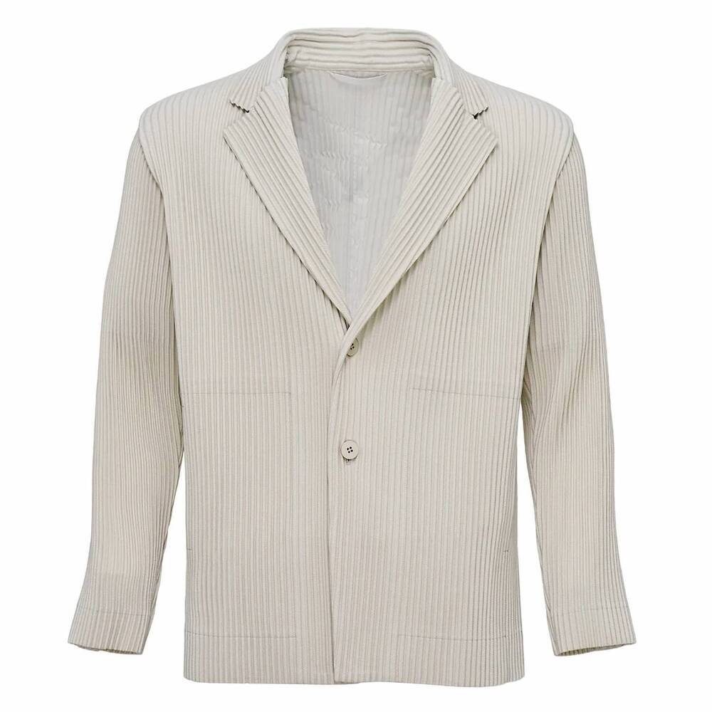 NEW ISSEY MIYAKE women's homme plisse kersey pleats jacket in ivory